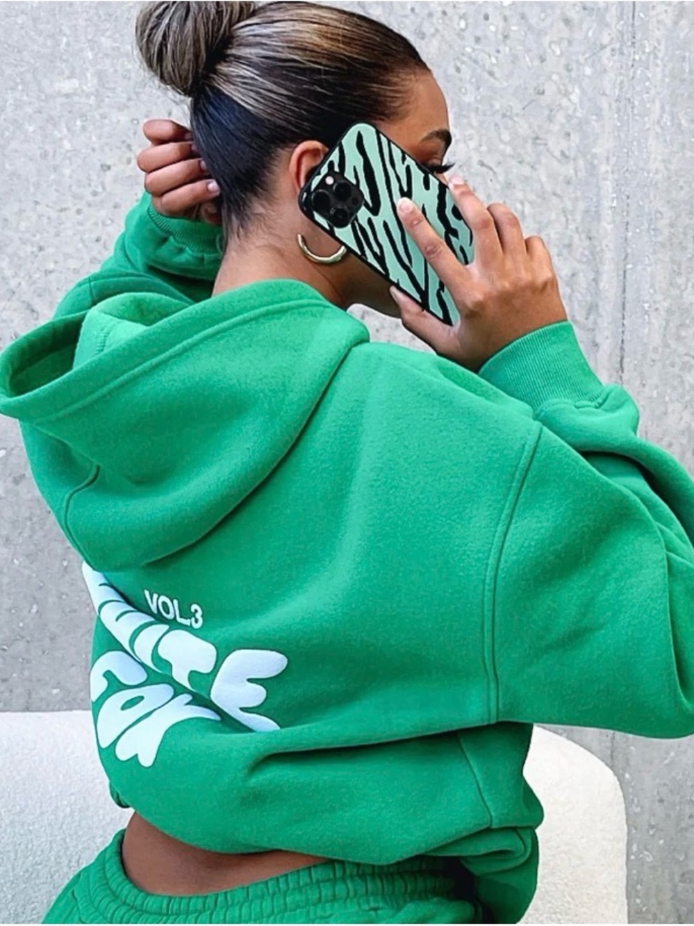 White Fox Boutique Offstage Hoodie- Amazon Green, Size S